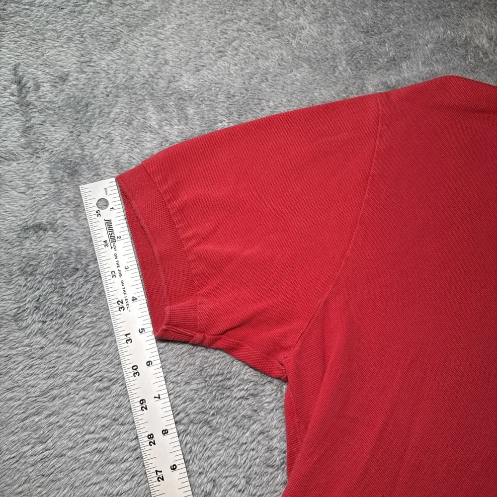 VTG 90s Polo Ralph Lauren Men's Medium Red Short Sleeve Polo Shirt Navy Pony